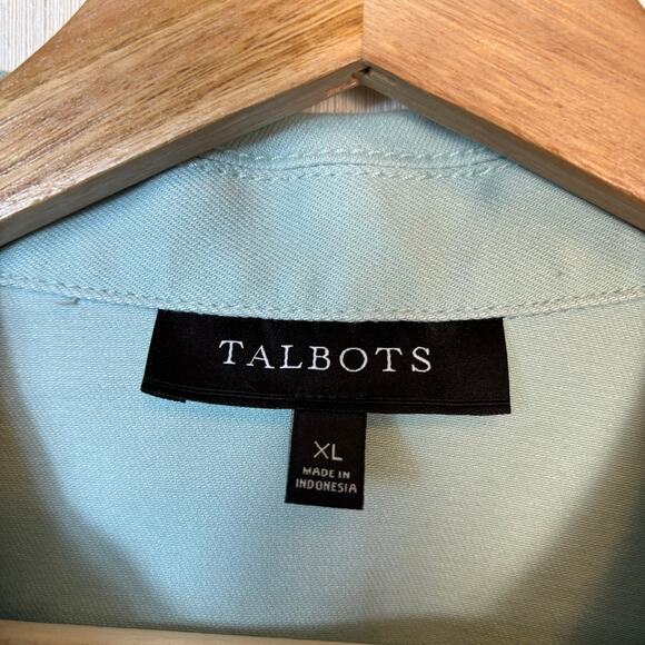 NWOT Talbots Classic Jean Jacket Size XL Button Front Pastel Green Minimalist - Picture 5 of 10
